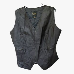 Venezia Vest Men’s 14/16 XL Leather Biker Western Retro Moto Casual